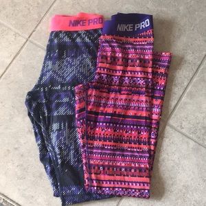 Set of 2 Nike Pro Leggings Medium
